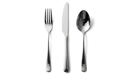 Elegant silverware set featuring fork, knife, and spoon