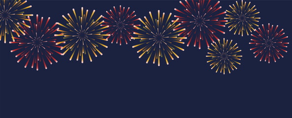 Fototapeta premium Fireworks background illustration