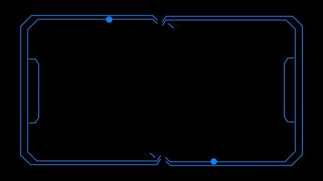 Universal Technology Line and frame Video overlay Futuristic HUD Head up display interface template with basic geometry line element.