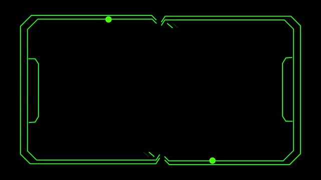 Universal Technology Line and frame Video overlay Futuristic HUD Head up display interface template with basic geometry line element.