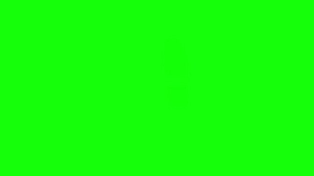 Green screen animation of chicken feet walking repetitively against a green screen background.