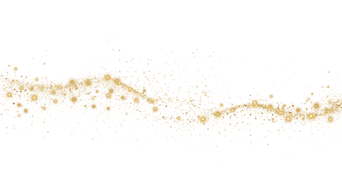 Abstract Shiny Gold Glitter design element. Gold Glitter Dust and Stars. Glitter Trail. For New Year, Merry Christmas, Birthday and Wedding greeting card and invitation. Luxury Background design