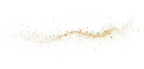 Abstract Shiny Gold Glitter design element. Gold Glitter Dust and Stars. Glitter Trail. For New...