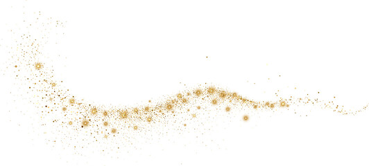 Abstract Shiny Gold Glitter design element. Gold Glitter Dust and Stars. Glitter Trail. For New...