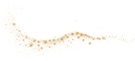 Abstract Shiny Gold Glitter design element. Gold Glitter Dust and Stars. Glitter Trail. For New Year, Merry Christmas, Birthday and Wedding greeting card and invitation. Luxury Background design