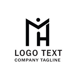 mhi or mh or mhi  letter logo design