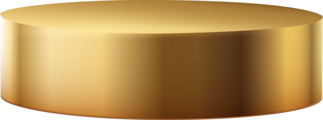 Gold cylinder podium. Golden Luxury Podium  for mockup products, promotion display. 