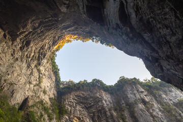 Obraz premium Three Natural Bridges at Wulong Karst Geological Park, Chongqing, China