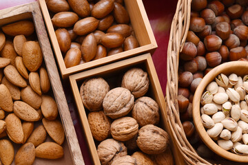 Präsentation verschiedener Nüsse