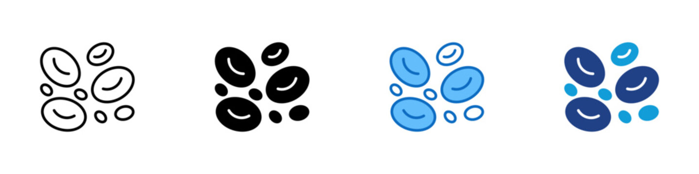 Blood Cell Multiple Style Icon Design Vector - blood cell icon representing biology, medical study, and microscopic organisms