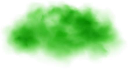 Realistic green Cloud, Smoke or Fog. Fluffy Cloudscape. Color Overlay Transparent Cloud.