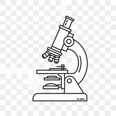Elegant black and white outline of a professional microscope perfect for science and laboratory concepts