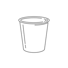 Simple minimalist outline drawing of a disposable beverage cup perfect for modern cafe branding and design projects
