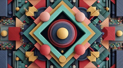 Abstract geometric pattern design in retro style