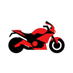 Stylish Red and Black Motorcycle Side View Design in Modern Style