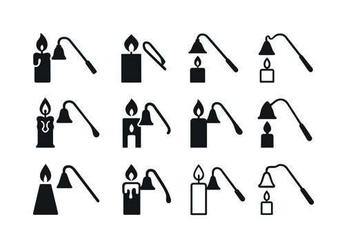 Candle Logo Variations. Candles. Icon set. Set Logo of Candles: