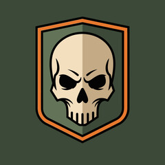 Fototapeta premium Symbolic Skull Emblem in Military Style Depicting Grim Resolve and Tactical Identity