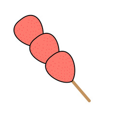 Dango Skewer: Simplified Japanese Dessert Illustration