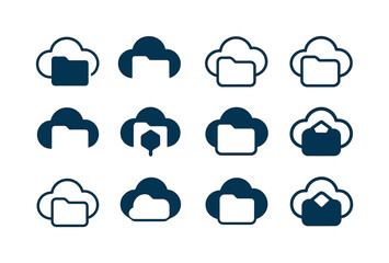 Obraz premium Cloud Computing Icons. Cloud computing concept. Icon set. Set Lo