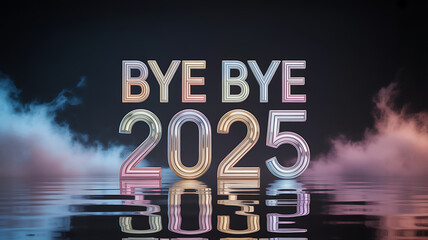 Grateful farewell 2025 neon texture time transition