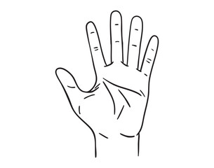Hand gesture sign doodle set peace ok hand drawn