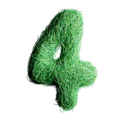Eco Letter A Made of Green Grass Threads