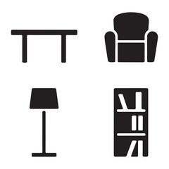 Fototapeta premium Soft relaxing armchair silhouette icon for comfortable home living furniture