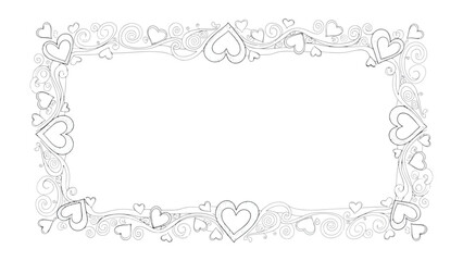 Love's Embrace: An enchanting frame adorned with delicate hearts and swirling patterns, perfect for expressing sentiments of affection, love, and care.
