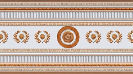 Classical greek wallpaper featuring intricate meander key pattern with antique decorative elements for interior design and artistic inspiration