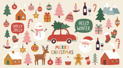 Fototapeta premium christmas decoration pattern