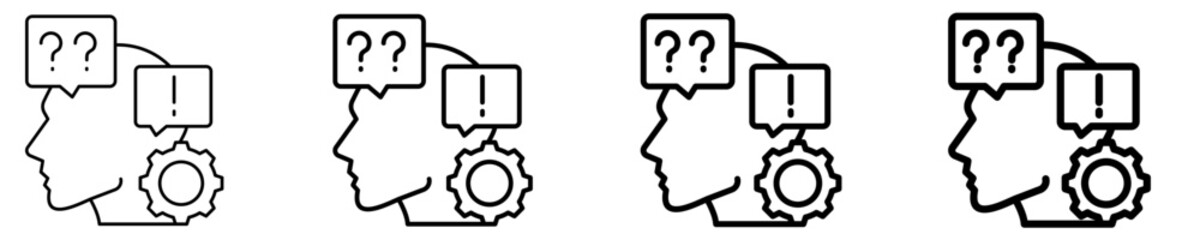 Critical Thinking Icon Set Different Style Collection