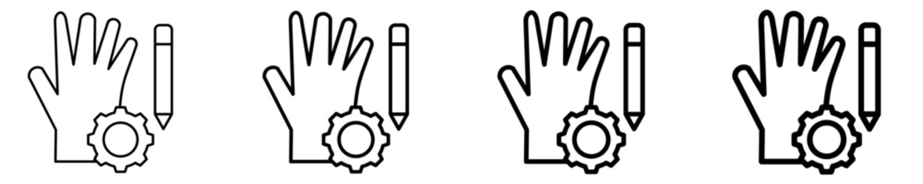 Hands On Activities Icon Set Different Style Collection