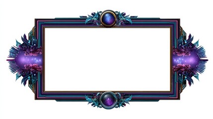 Futuristic cyberpunk fantasy frame design with vibrant colors for creative projects