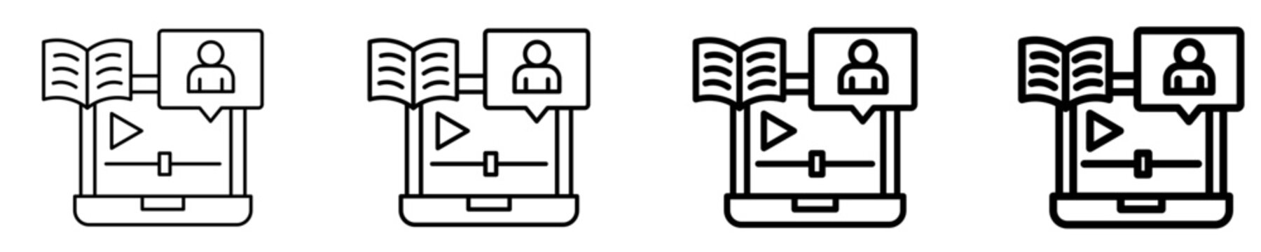 Online Learning Icon Set Different Style Collection