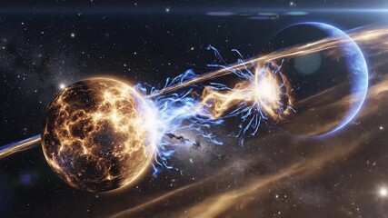 Planetary collision A cosmic storm of destruction