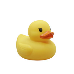 Yellow rubber duck toy isolated