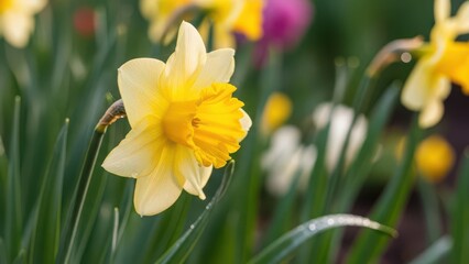 Obraz premium yellow or orange petal narcissus flower