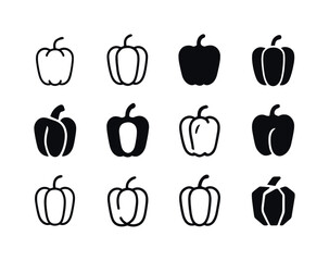 Vegetable Logo Variations. Fresh vegetables. Icon set. Set Logo