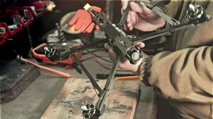 Small Drone Manufacturing Process in Workshop - Powered by Adobe