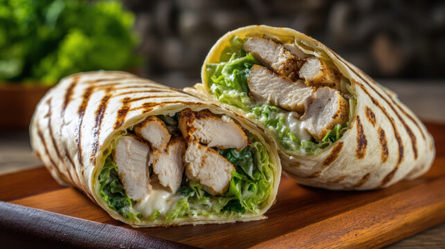 delicious chicken caesar wrap for a healthy lunch