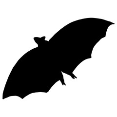 Flying Bat Silhouette Hand Drawn Illustration Graphic Design