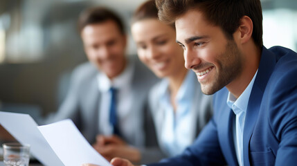 Faceless two business executives discussing financial legal papers in office at meeting, smiling female lawyer adviser consulting mid aged client, mature colleagues doing project paperwork