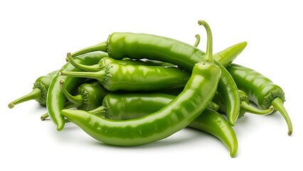 A vibrant pile of fresh green chili peppers, perfect for adding a spicy kick to your favorite dishes and culinary creations