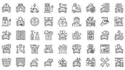 Business web icons set collection illustration design pattern with people symbol sign vector arrows for internet computer travel