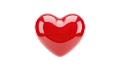 Fototapeta premium Red Heart Floating on White Background