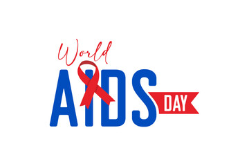 World aids day with ribbon poster design vector illustration EPS 10