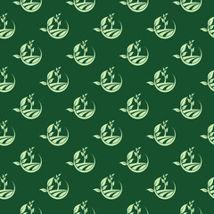 Agriculture seamless pattern isolated on color background