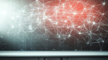 A whiteboard with a gradient of deep red and black