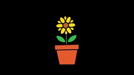Blooming Beauty: A single sunflower, standing tall and vibrant in its terracotta pot, radiates the warmth of summer.