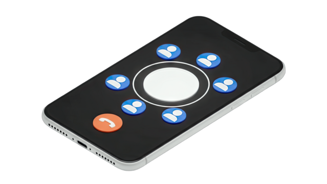 Smartphone with Conference Call Interface - Powered by Adobe